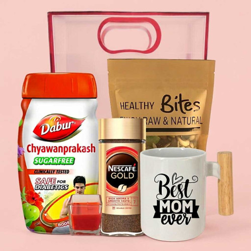 Sugar-Free Wellness Gift Hamper with Candle, Coffee & Dry Nuts SK-2357