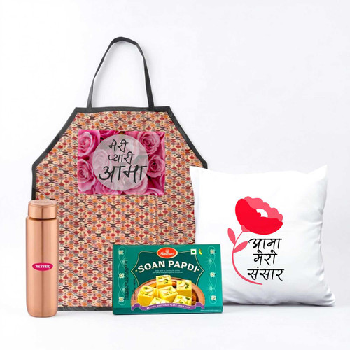 Dhaka Apron, Cushion & Copper Bottle Combo SPM-751