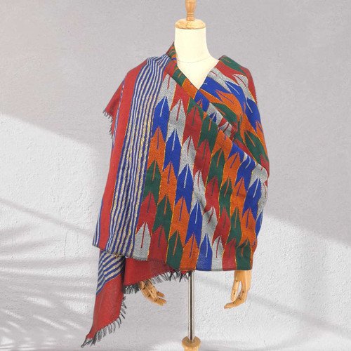 Traditional Multicolor Purbeli Dhaka Shawl SWL-3255