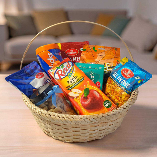 Sweet & Savory Snack Hamper with Juice & Premium Nuts DKG-468