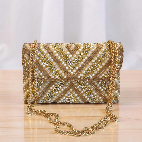 Stunning Stone & Peral Embroidered Party Bag BG-1574