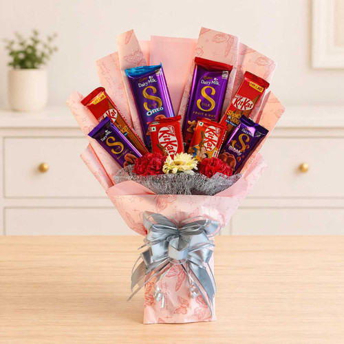 Floral Charm & Premium Chocolate Indulgence Gift Set DKG-654