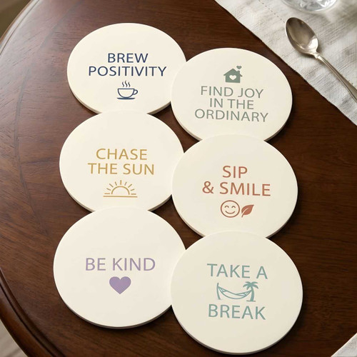 Be Positive Inspirational Tea Coaster Set of 6 pcs JNK-6944