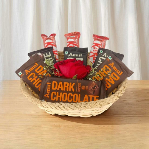 Romantic Rose & Chocolate Trio Delight Gift Set DKG-663