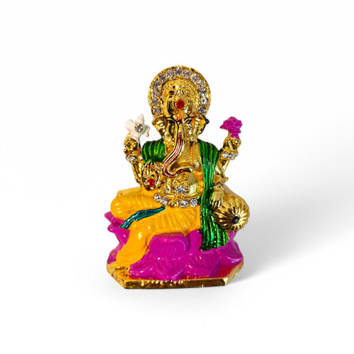Metal Ganesh Ji Sitting On Lotus (SP-6378)