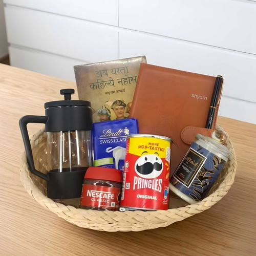 Custom Diary & Pen with Luxury Reading & Snack Basket SK-2479