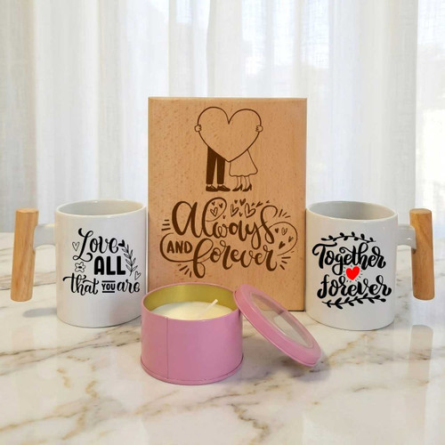 Forever Love Couple Gift Set With Scented Candle & Couple Mug SK-2517