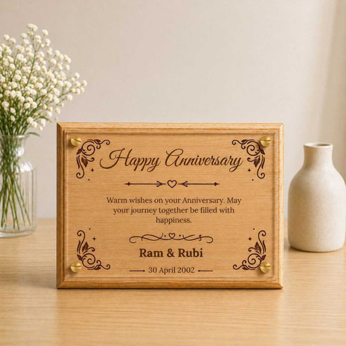 Custom Engraved Anniversary Wooden Acrylic Frame for Couples SK-2544