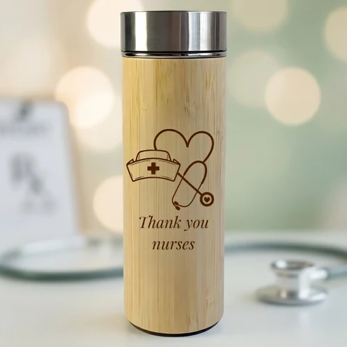 Premium Bamboo 450 ml Flask – Nurse Tribute Gift