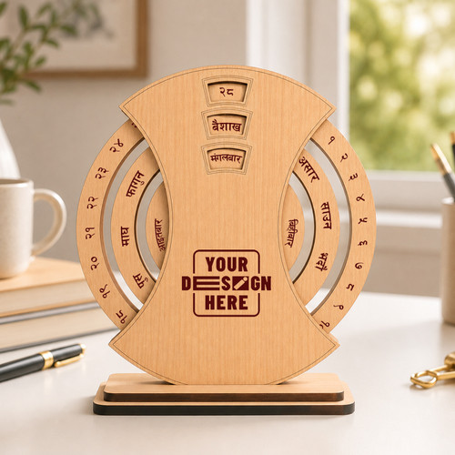 Personalised Wooden Hourglass Perpetual Calendar with Nepali Date System