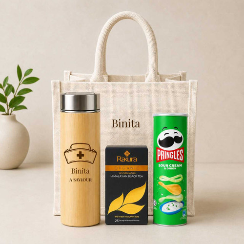 Nurse Tribute Wellness Gift Set with Bamboo Bottle & Tea SK-2618