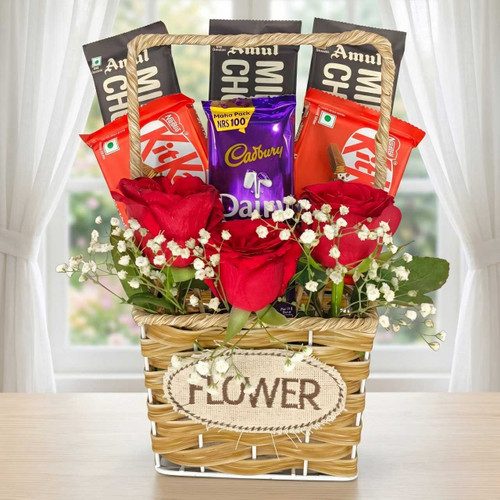 Chocolate & Rose Delight Basket JNK-7077