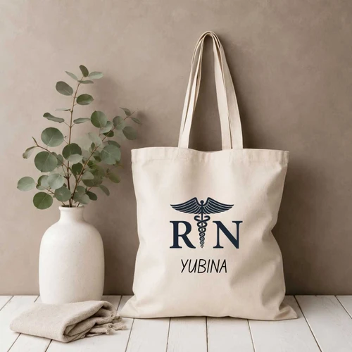 RN Personalized Name Printed Medium Tote Bag JNK-7090
