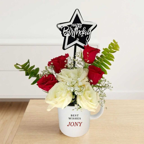 Fresh Roses & Birthday Celebration Combo Set DKG-731