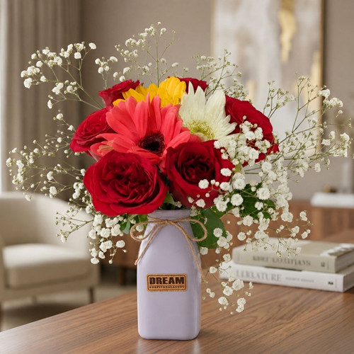 Premium Fresh Flowers Beautifully Arranged in a Vase