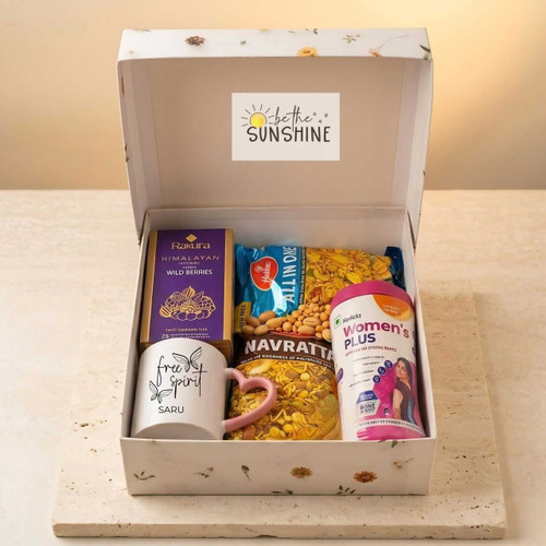 Free Spirit Wellness Tea & Snack Gift Box with Personalized Mug SK-2718