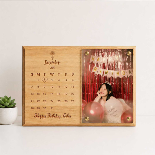 Personalized Birthday Wooden Board with Acrylic Frame