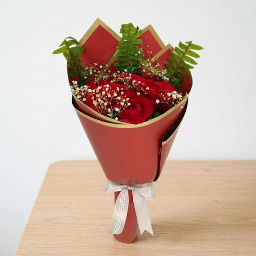Elegant Fresh Red Roses Bouquet SK-2787