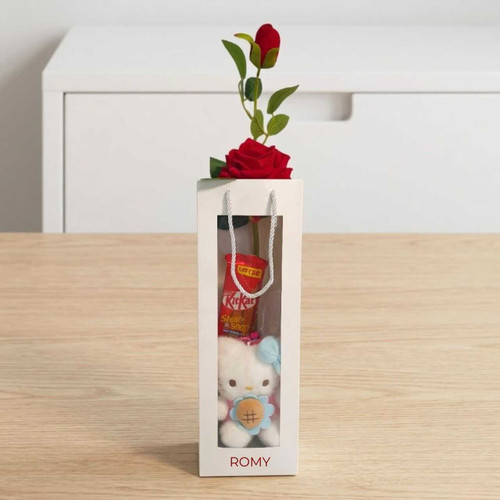 Chocolate & Rose with Cute Hello Kitty Keyring Gift Bag SK-2788