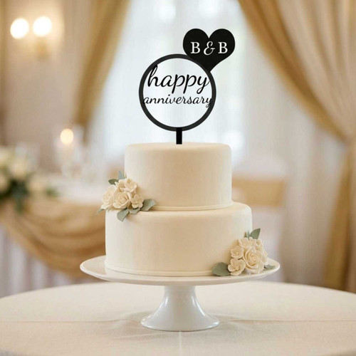 Anniversary Cake Topper with Couple Initials DKG-792