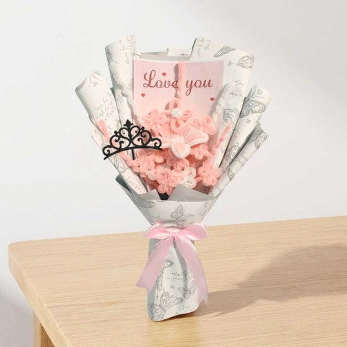 Love Fuzzy Lily Bouquet with Crown TopperJNK-7250