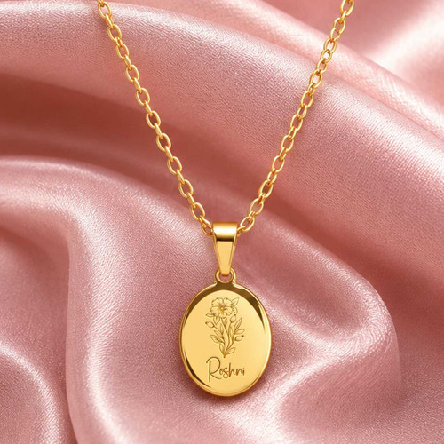 Personalised Oval Locket Necklace with Recipient Name SK-2855
