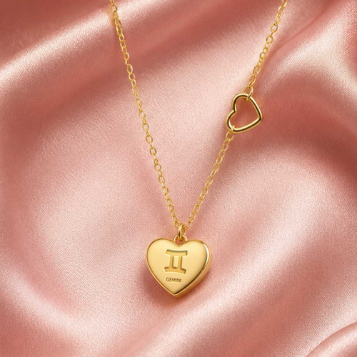 Personalized Zodiac Heart Pendant Necklace SK-2862