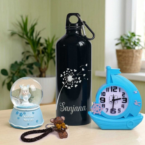 Custom Bottle Gift Set with Alarm Clock, Keyring & Bottle SK-2876