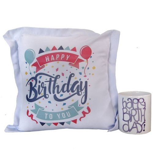Birthday Special Printed Cushion And Coffee Mug