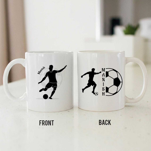 Soccer Theme Mug with Custom First Name – Front & Back Design SK-2908