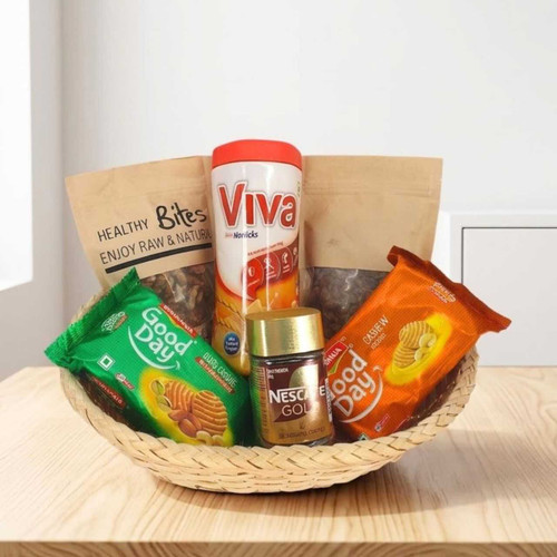 Premium Coffee, Cookies & Dry Fruits Gift Hamper SK-2950
