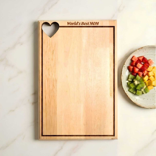 Love Design World’s Best Mom Engraved Wooden Chopping Board- A4 Size JNK-7267
