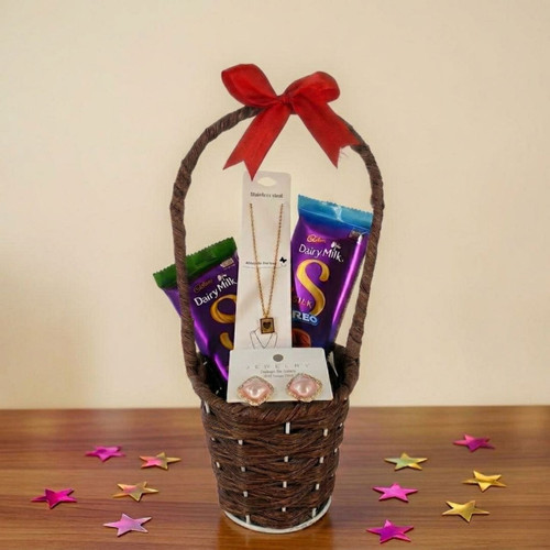 Chocolates & Jewellery Gift Basket for Her