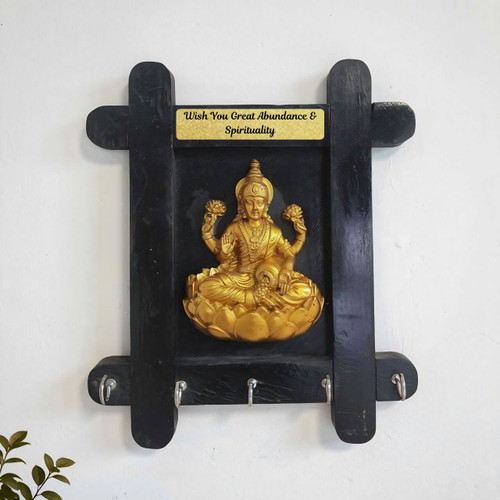 Laxmi Statue Wall Decor with Key Holder – Symbol of Abundance & Spirituality