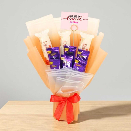 Premium Personalized Sweet Treat Bouquet with Greeting Card SK-3009