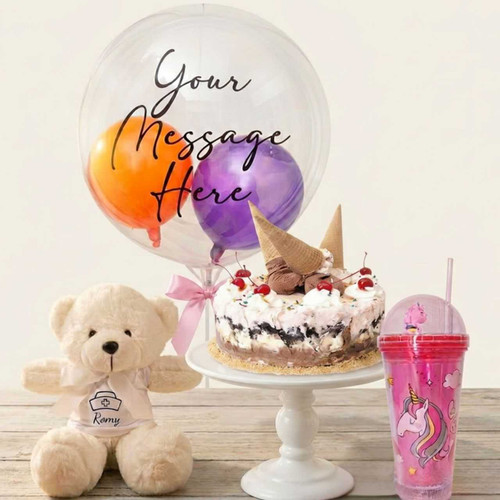 Custom Teddy, Tumbler & Cake Surprise Combo Set DKG-888