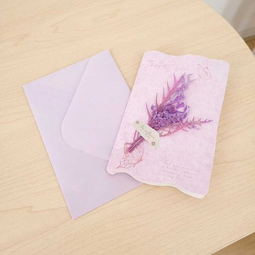 Light Purple Handwritten Greeting Card with Envelope GC-5741