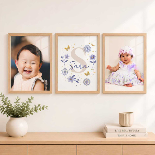 Personalized Three-Piece Wooden Triptych Frame Set SK-3046