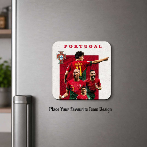 Personalize Football Team Square Fridge Magnet