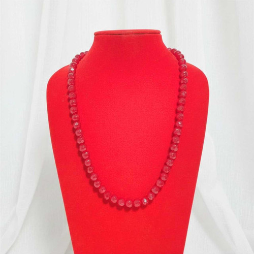 Classic Single-Strand Ruby Red Necklace Pote-97