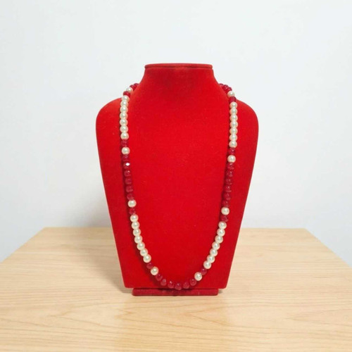 Exquisite Ruby & Pearl Necklace Pote-109
