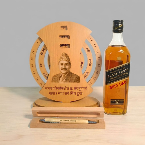 Best Dad Personalized Whisky & Calendar With Pen Gift Set