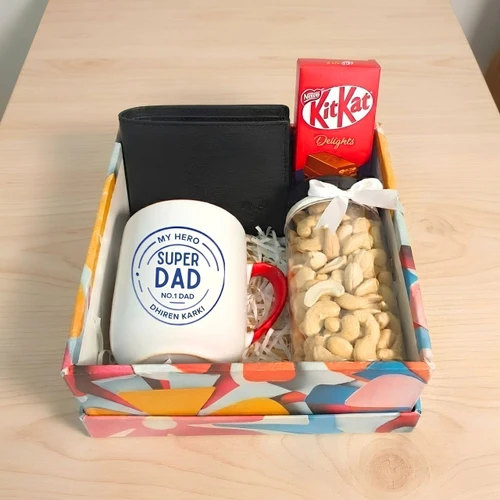 Dad’s Delight Gift Box with Chocolate & Dry Nuts