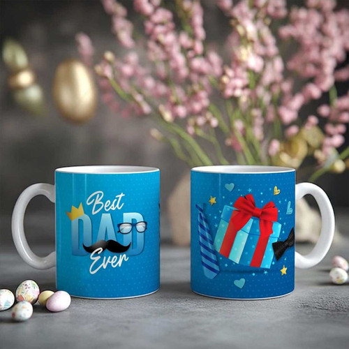 Personalized Best Dad Ever Printed Ceramic Mug DKG-995