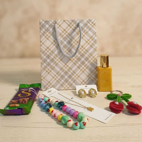 Gift Set for Her with Sweets, Fuzzy Keyring & Mobile Charm SK-3078