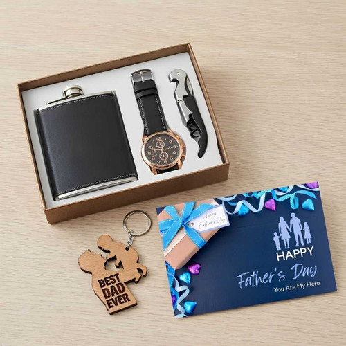 Dad Appreciation Gift Set with Flask & Keyring SK-3083