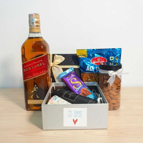 My Daddy My Hero Luxury Gift Hamper with Whisky, Sweets & Perfume SK-3087