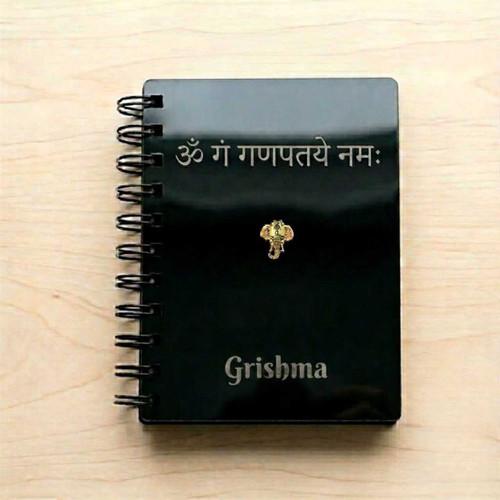 Custom ॐ गं गणपतये नमः Engraving Acrylic Diary DKG-1013