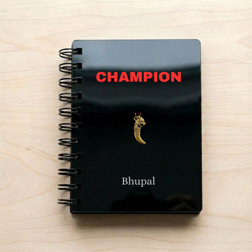 Custom Engraved Champion Black Acrylic Notebook DKG-1015