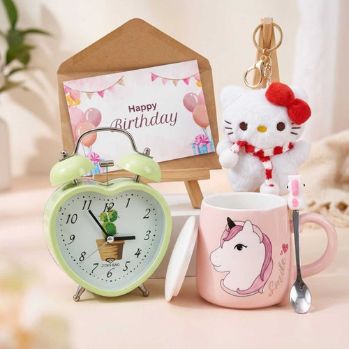 Birthday Gift Set with Mug, Clock & Plush Keychain SK-3118